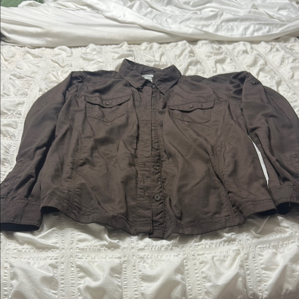 Columbia Dark Brown Button-Up Shirt